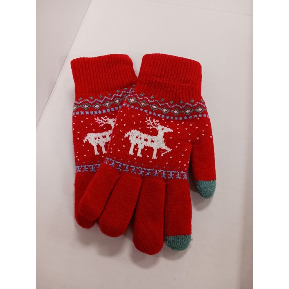 Xingfan Women's Winter Knit Gloves Knit Lining Elastic Cuff Texting Reindeer NEW